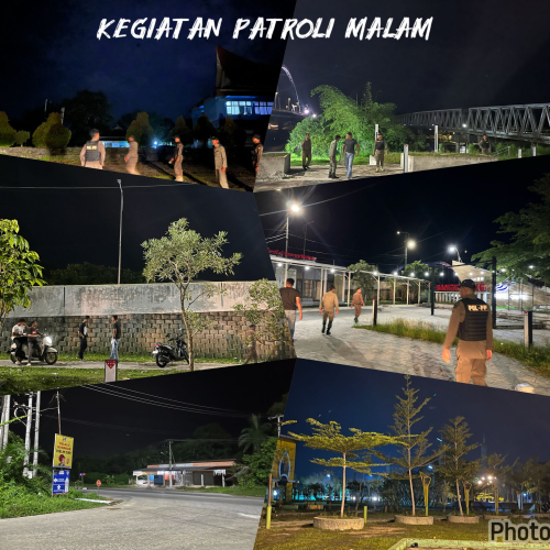 Patroli Malam Satpol-PP Kampar di Tugu Sajoangan, Taman Kota dan Jembatan WFC
