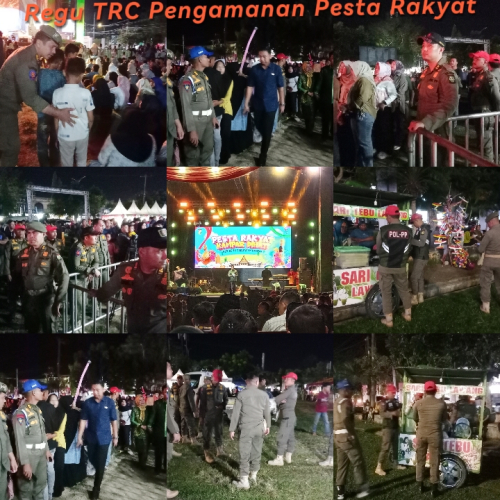 Satpol PP Kampar Amankan Pembukaan Pesta Rakyat HUT ke-76, Pedagang Ditertibkan Secara Humanis