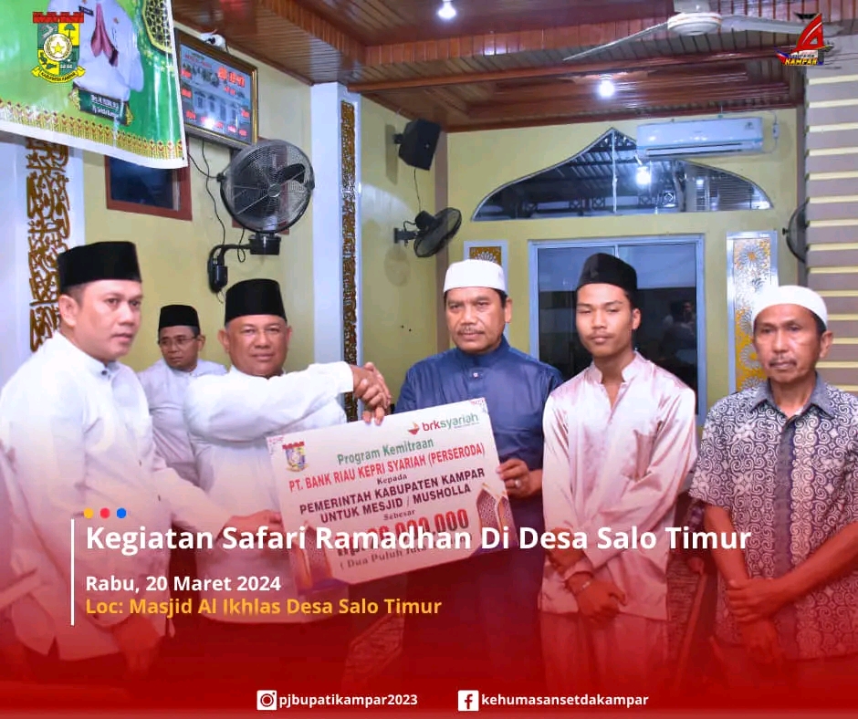 Pemerintah Kabupaten Kampar Laksanakan Safari Ramadhan di Desa Salo Timur