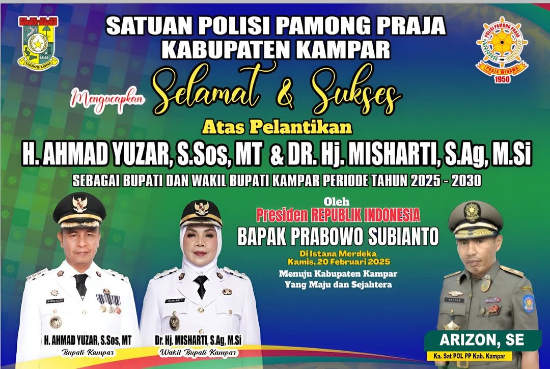 Kasatpol-PP Kampar: Daerah Maju dan Lebih Baik Ditangan Ahmad Yuzar-Misharti